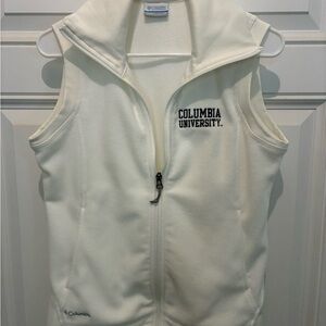Columbia Ivory Fleece Vest with Columbia University Lions logo